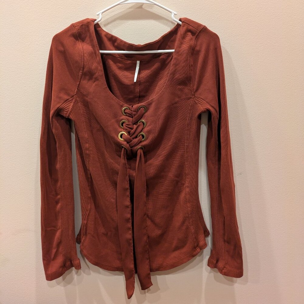 Rusty Orange Long sleeve Cotton shirt